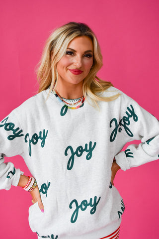 Joy Stitched Fleece Sweatshirt