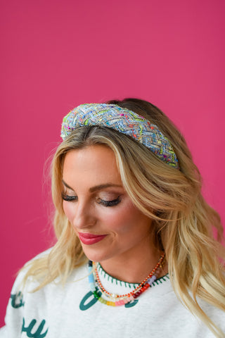 Tweed Headband - Peyton Blue