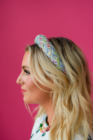 Tweed Headband - Peyton Blue