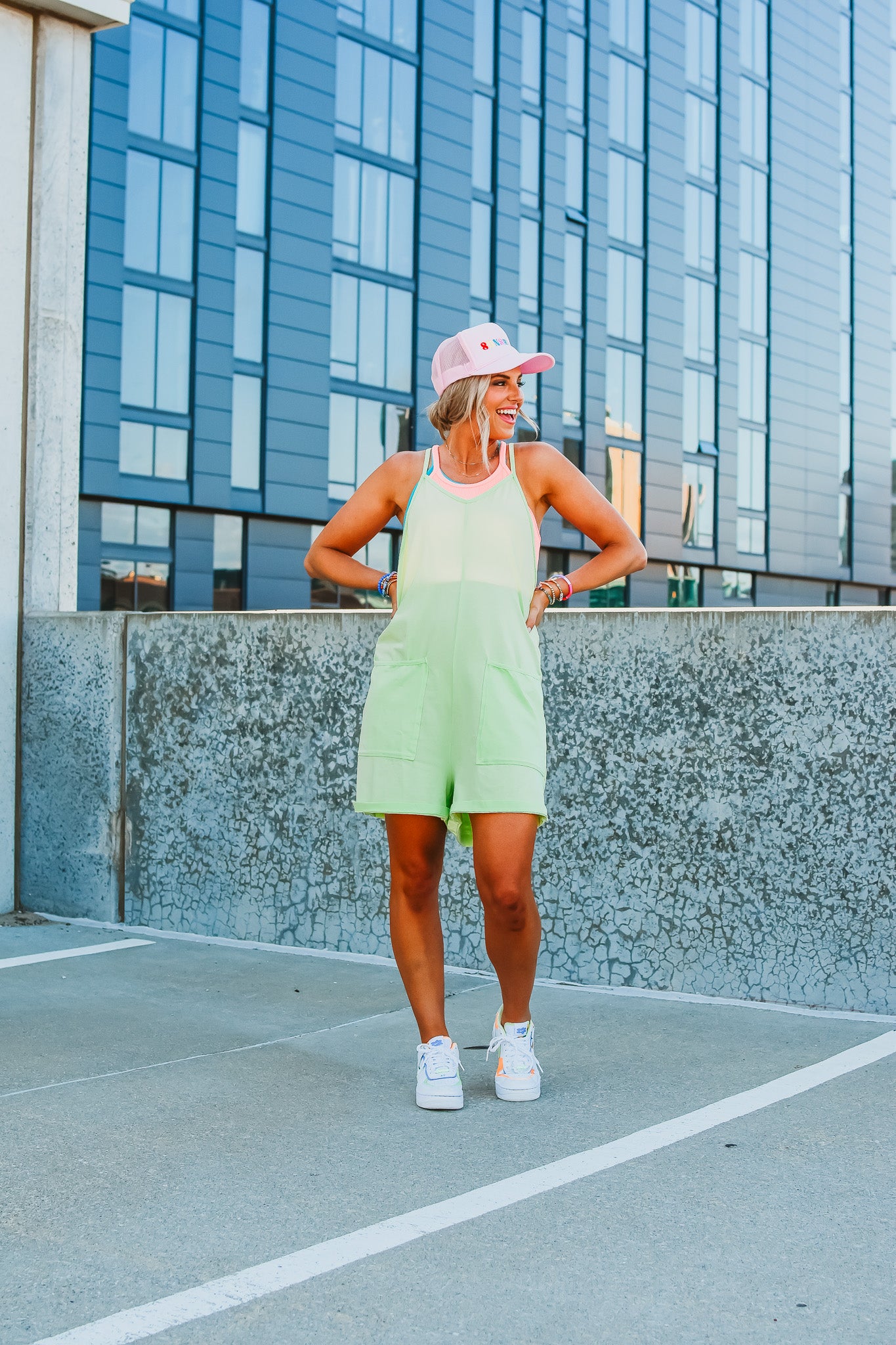 Demi Romper in Lime