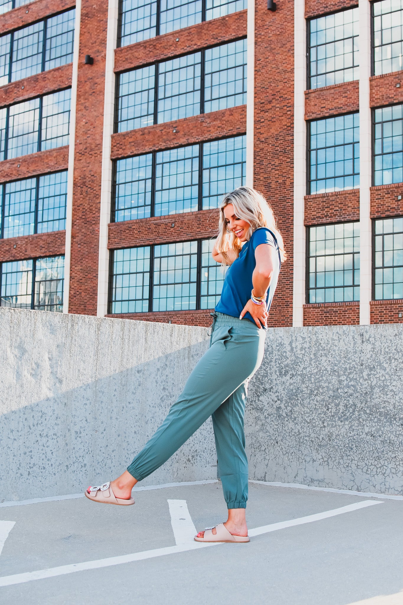 Kelley Joggers in Light Teal