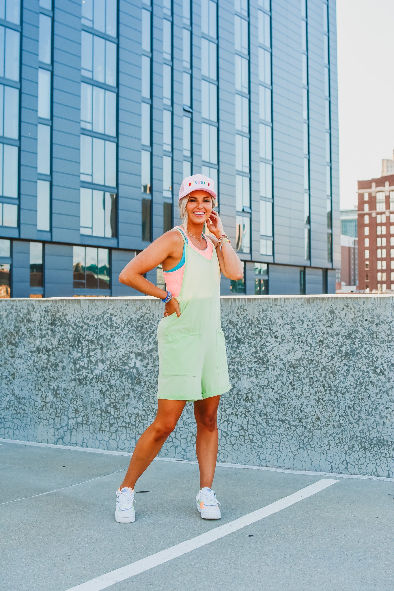 Demi Romper in Lime