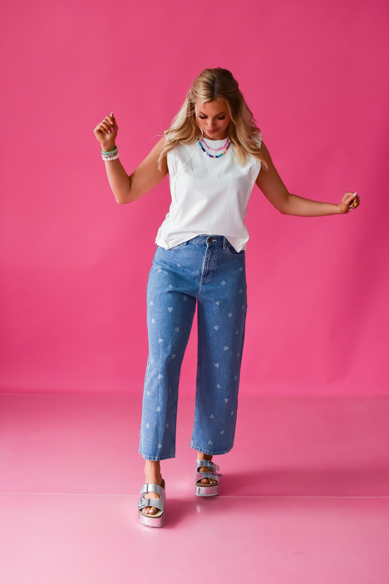 Ashlee Sleeveless Tee in White