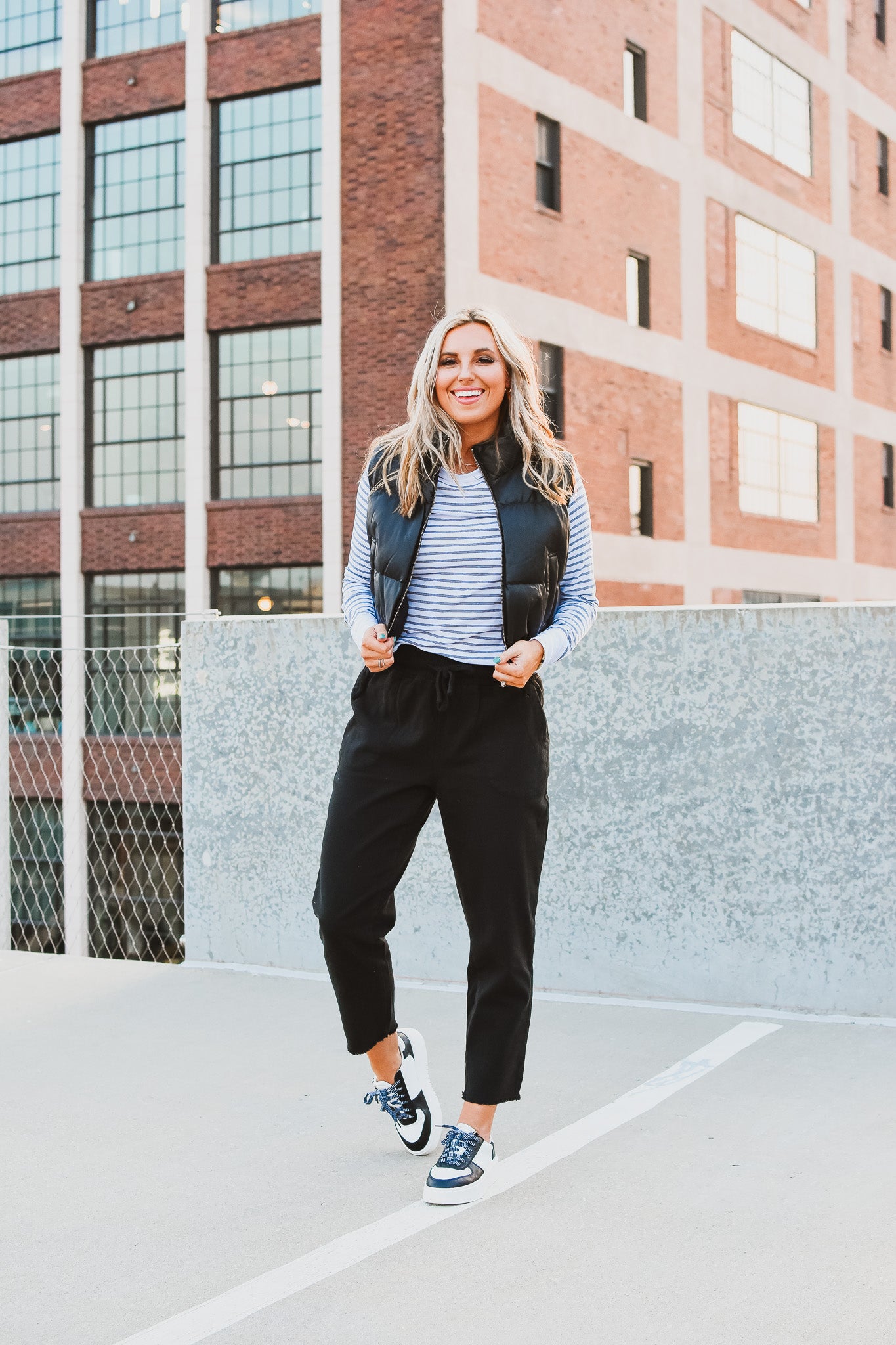 Roe Faux Leather Vest in Black