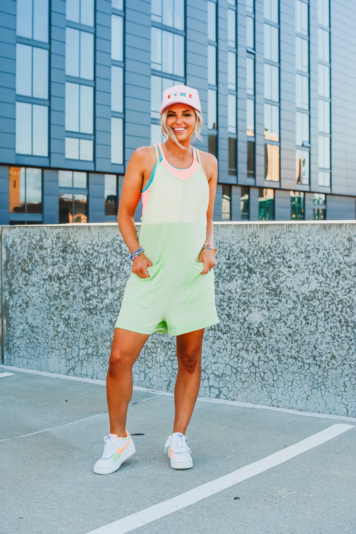 Demi Romper in Lime