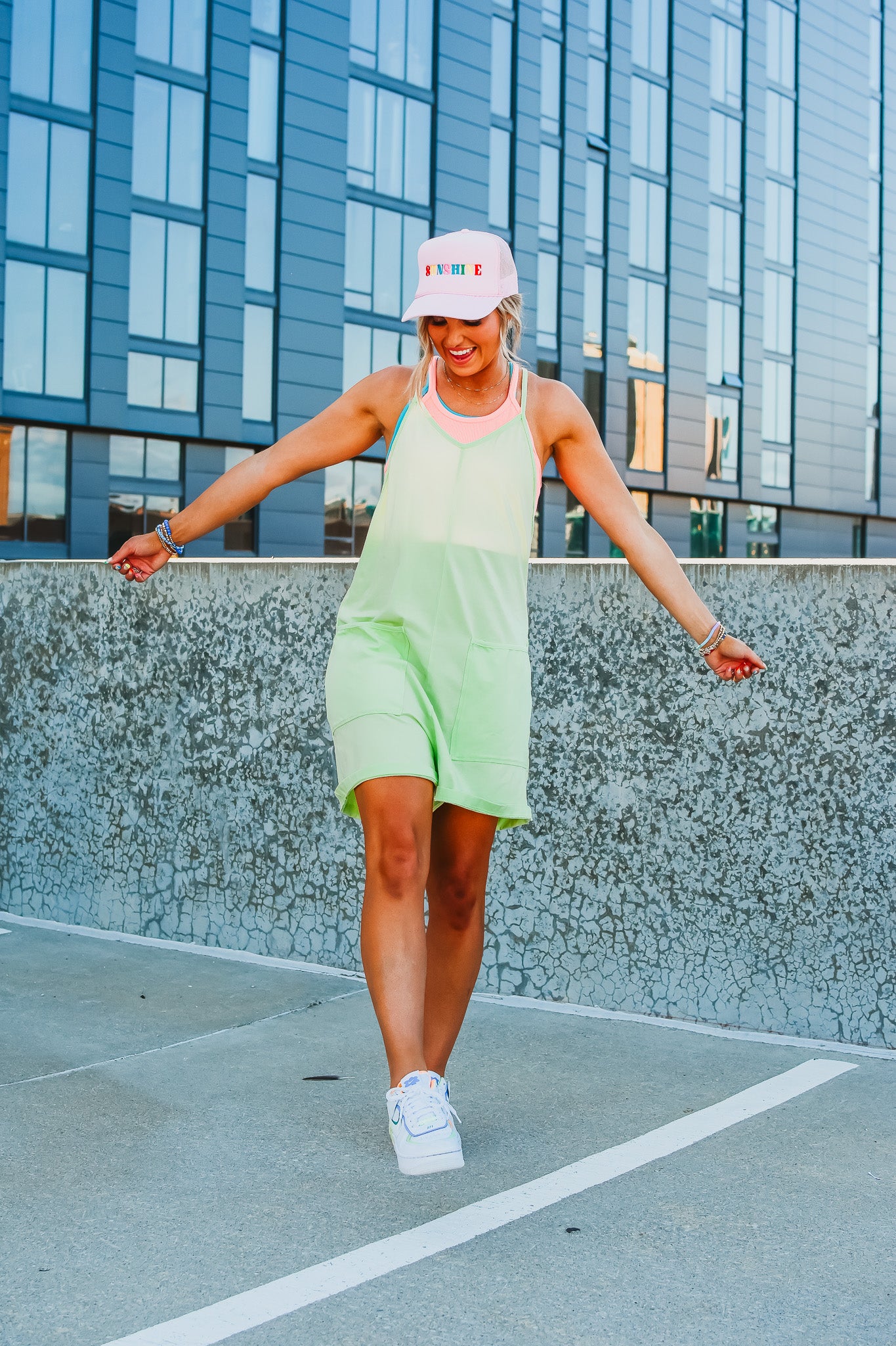 Demi Romper in Lime