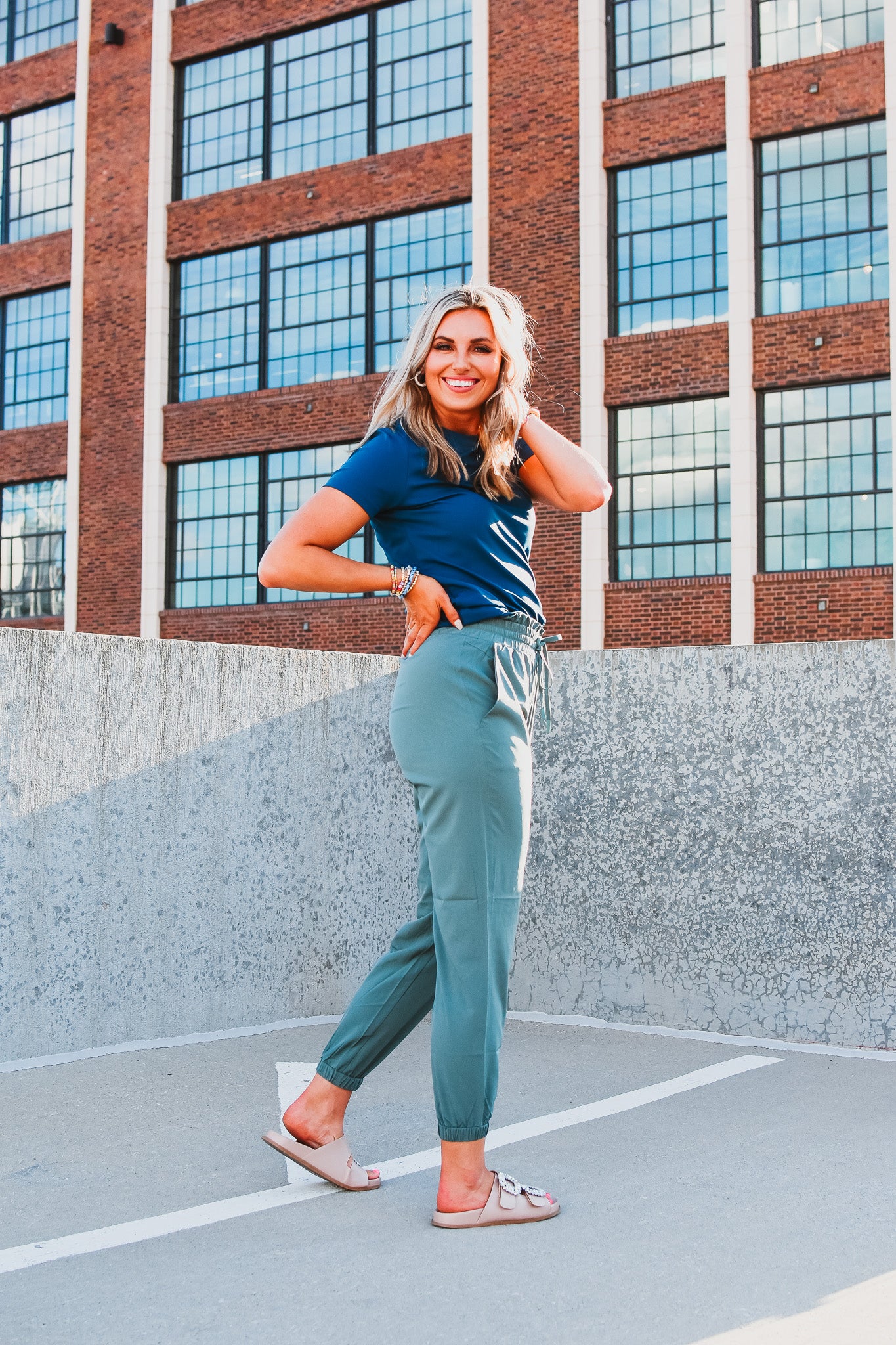 Kelley Joggers in Light Teal