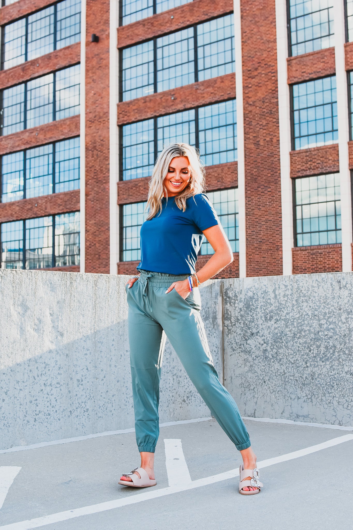 Kelley Joggers in Light Teal