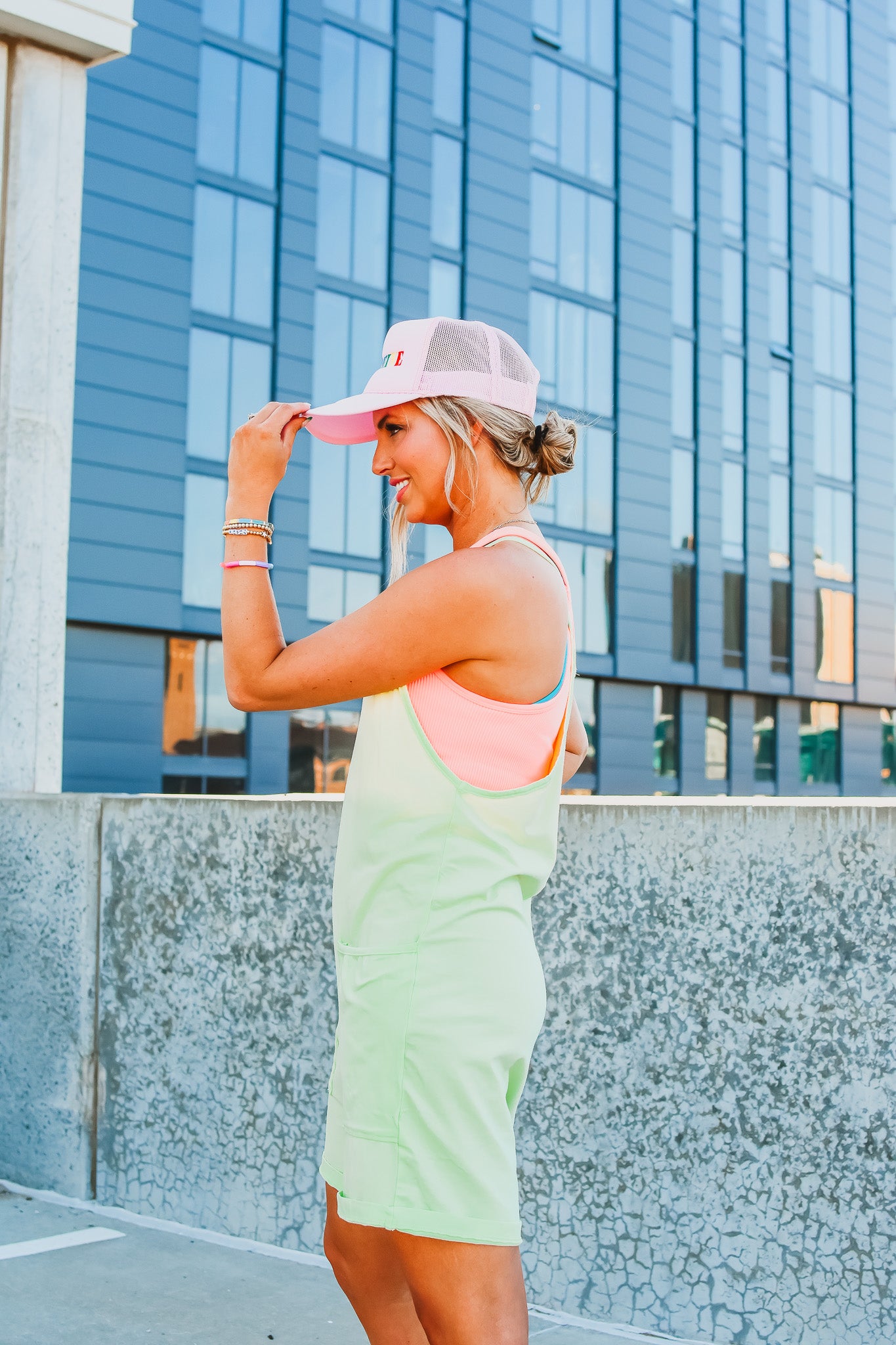 Demi Romper in Lime