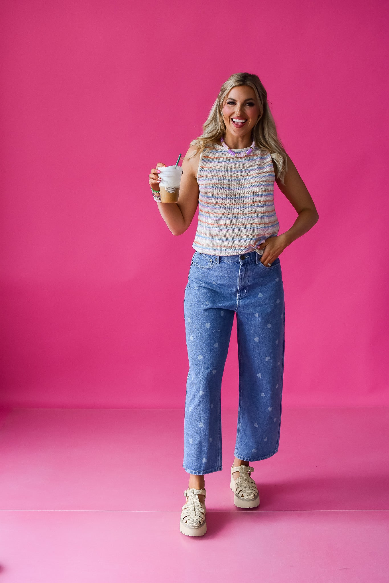 Hope Striped Sleeveless Sweater