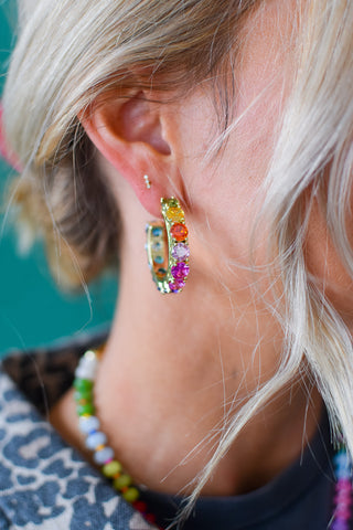 Elise Colorful Hoop Earrings