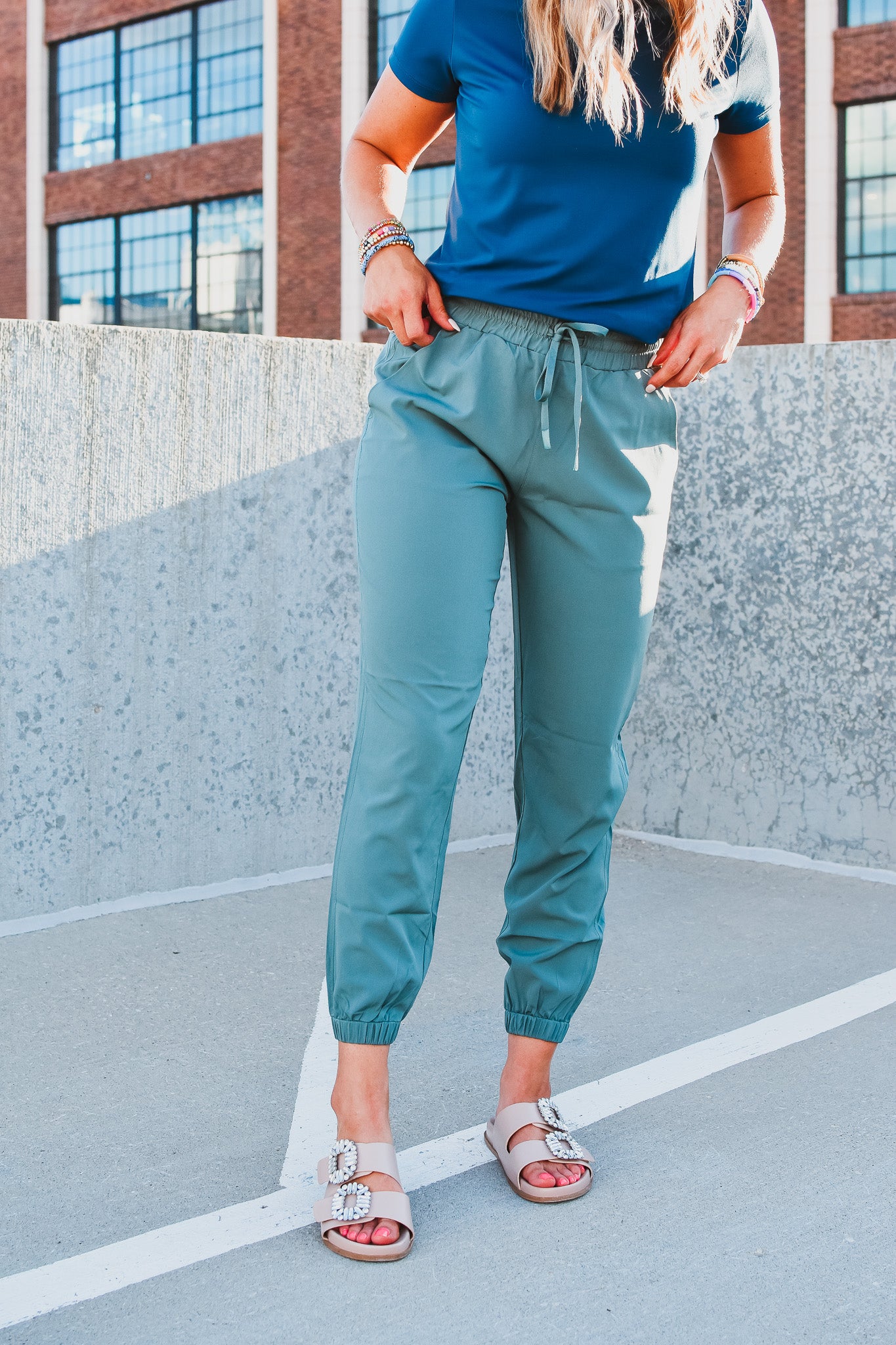 Kelley Joggers in Light Teal