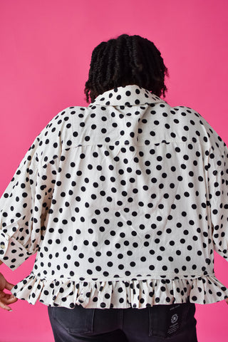 Cella Polka Dot Peplum Top