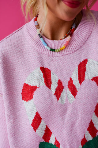 Candy Cane Love Oversized Sweater