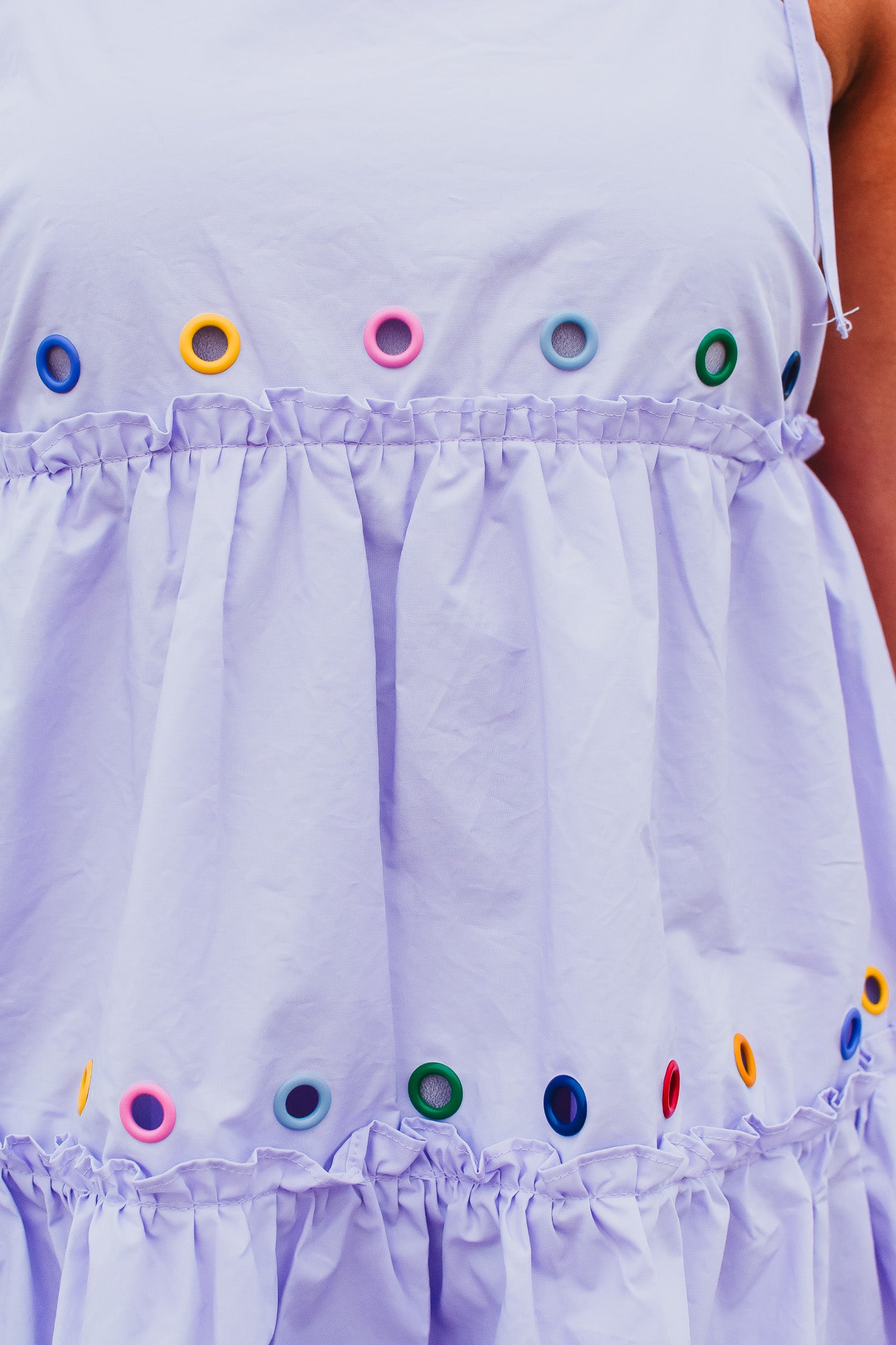 Kaylie Eyelet Trim Mini Dress