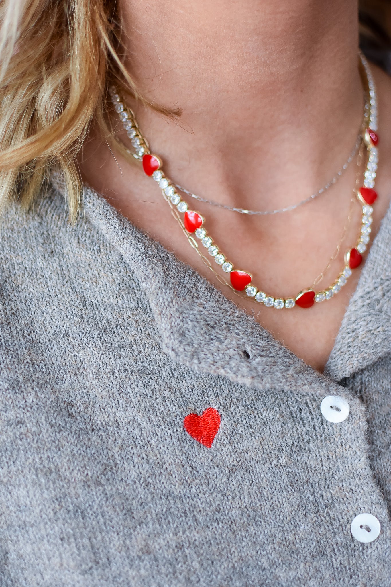 Rhinestone Heart Necklace