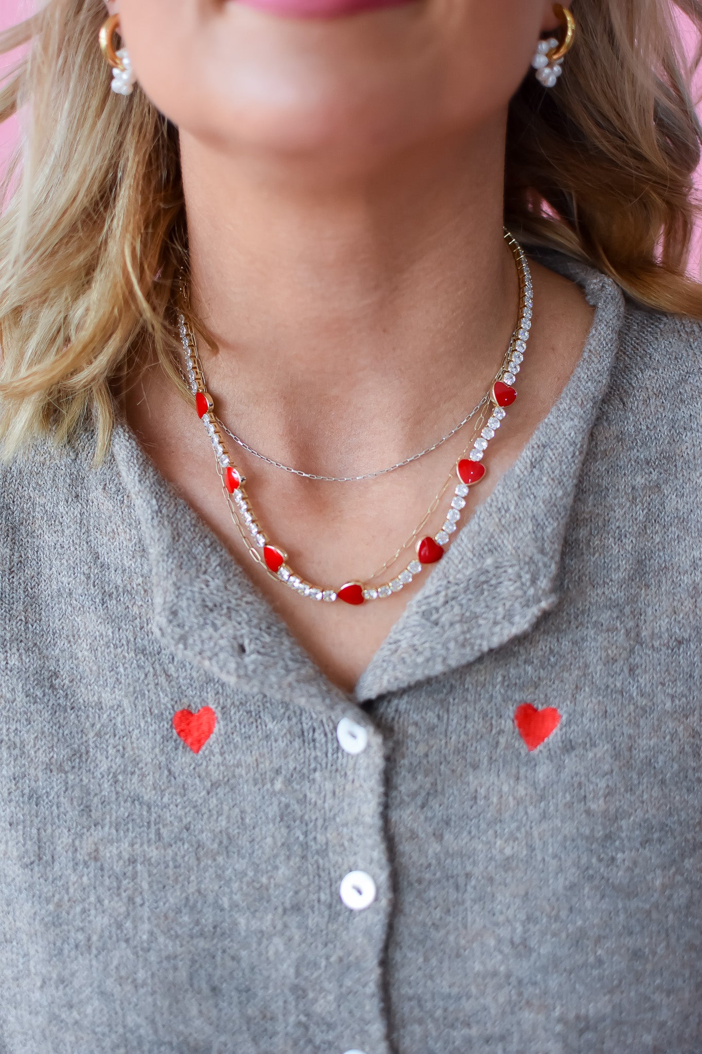 Rhinestone Heart Necklace