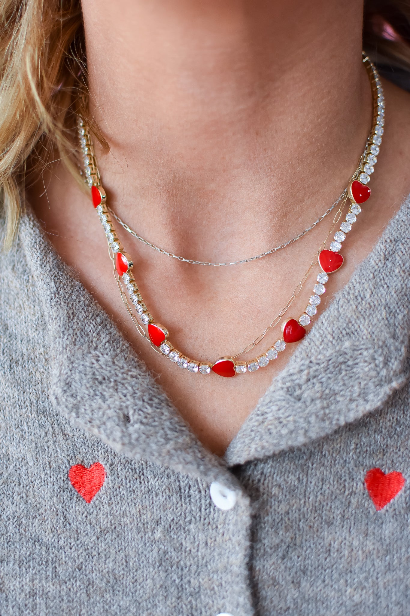 Rhinestone Heart Necklace