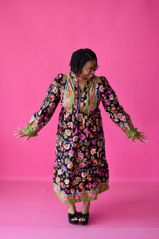Lottie Floral Print Midi Dress