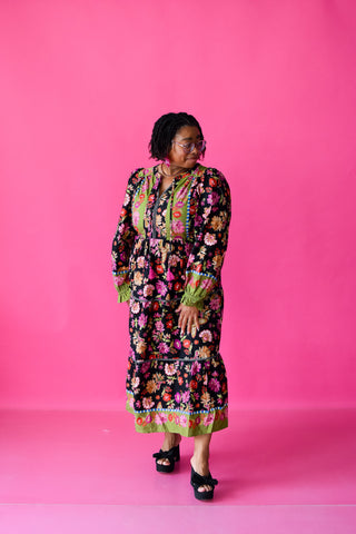 Lottie Floral Print Midi Dress