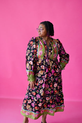 Lottie Floral Print Midi Dress