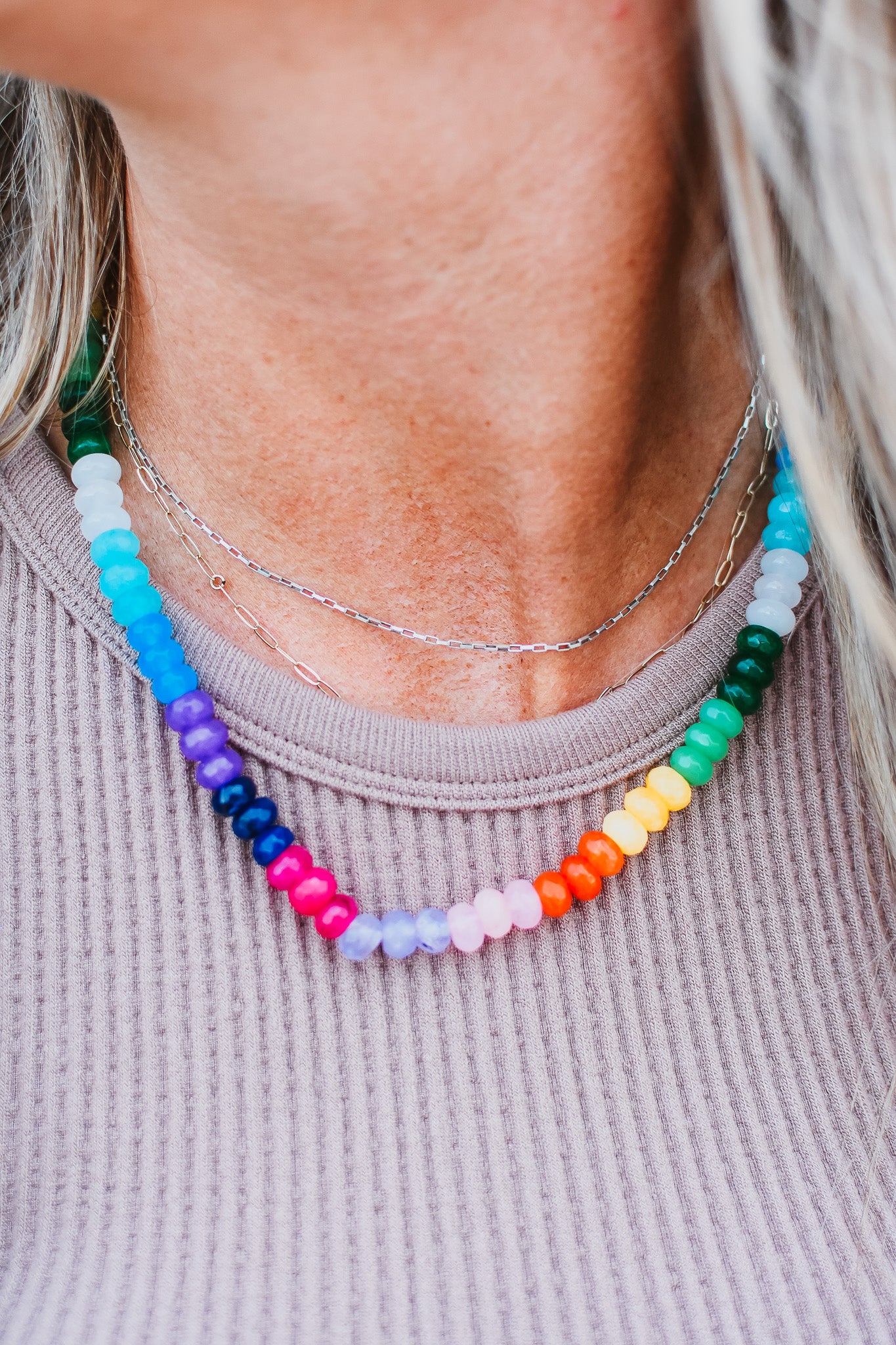 Rainbow Beaded Necklace