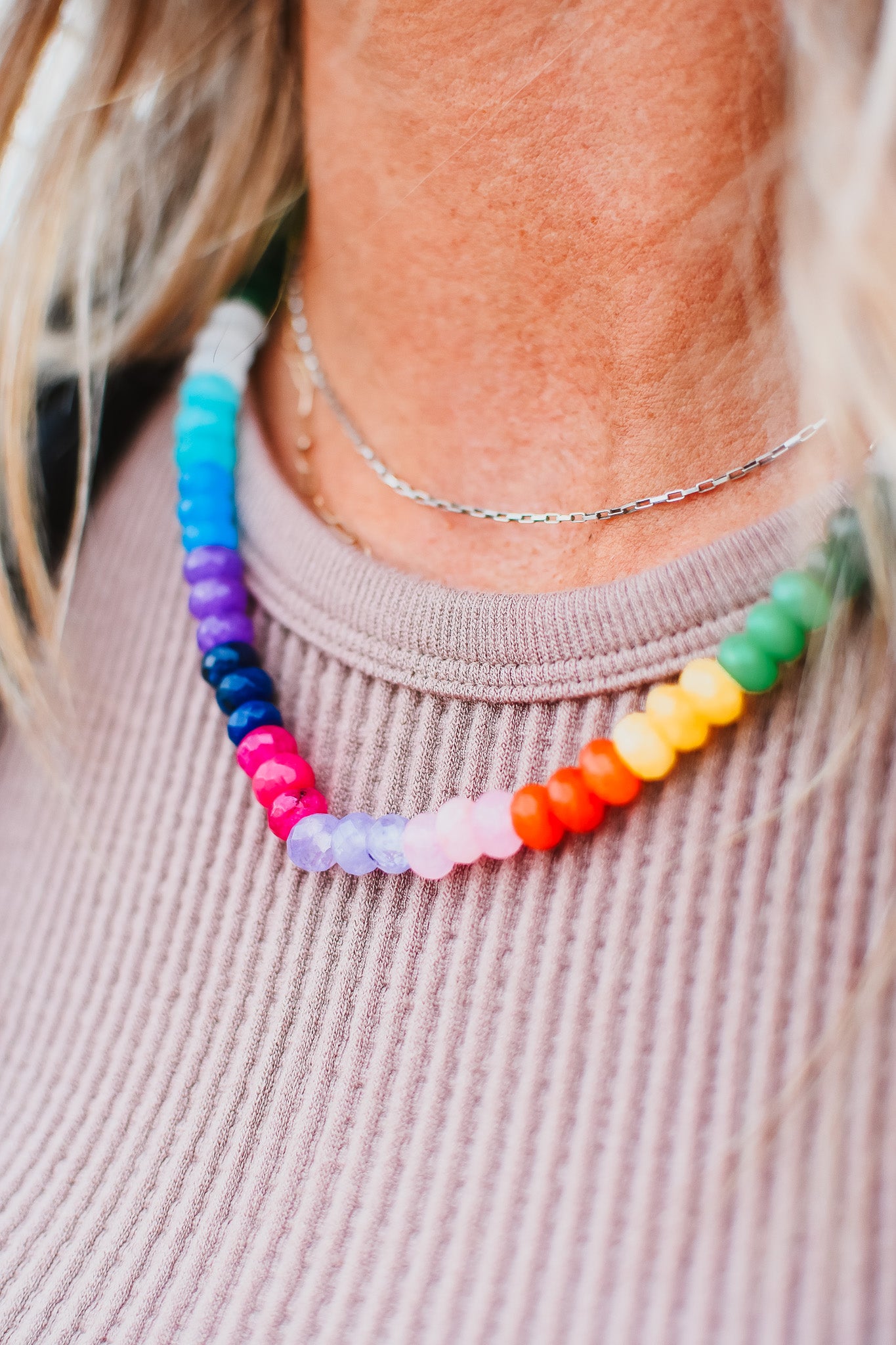 Rainbow Beaded Necklace