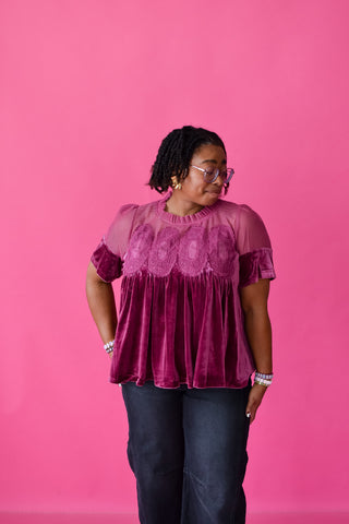 Daphne Velvet Babydoll Top