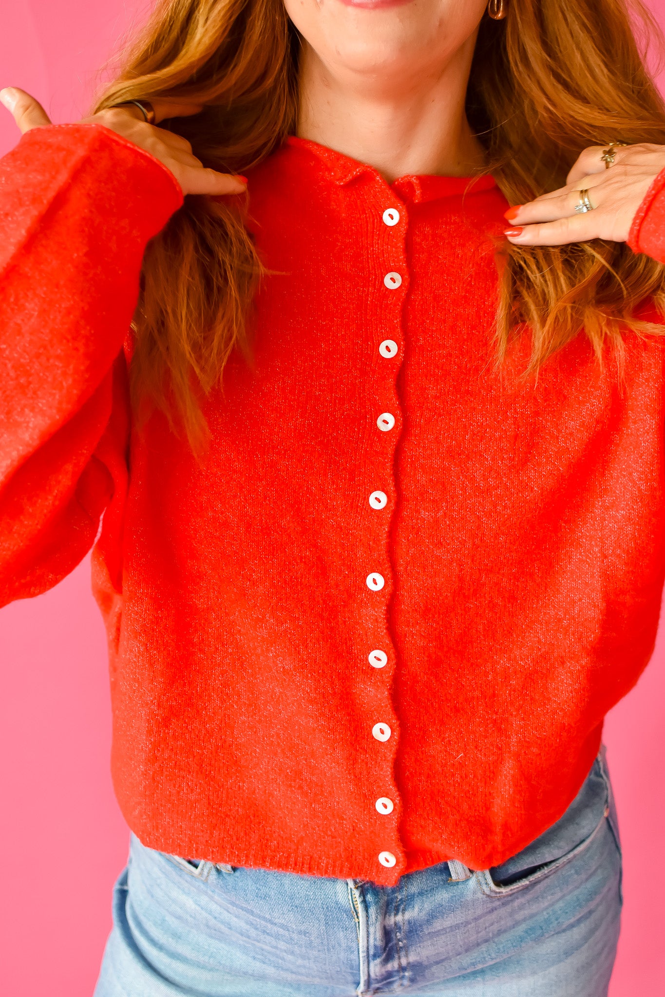 Piper Cardigan in Red RESTOCK
