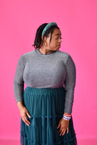 Hollyn Metallic Mesh Top