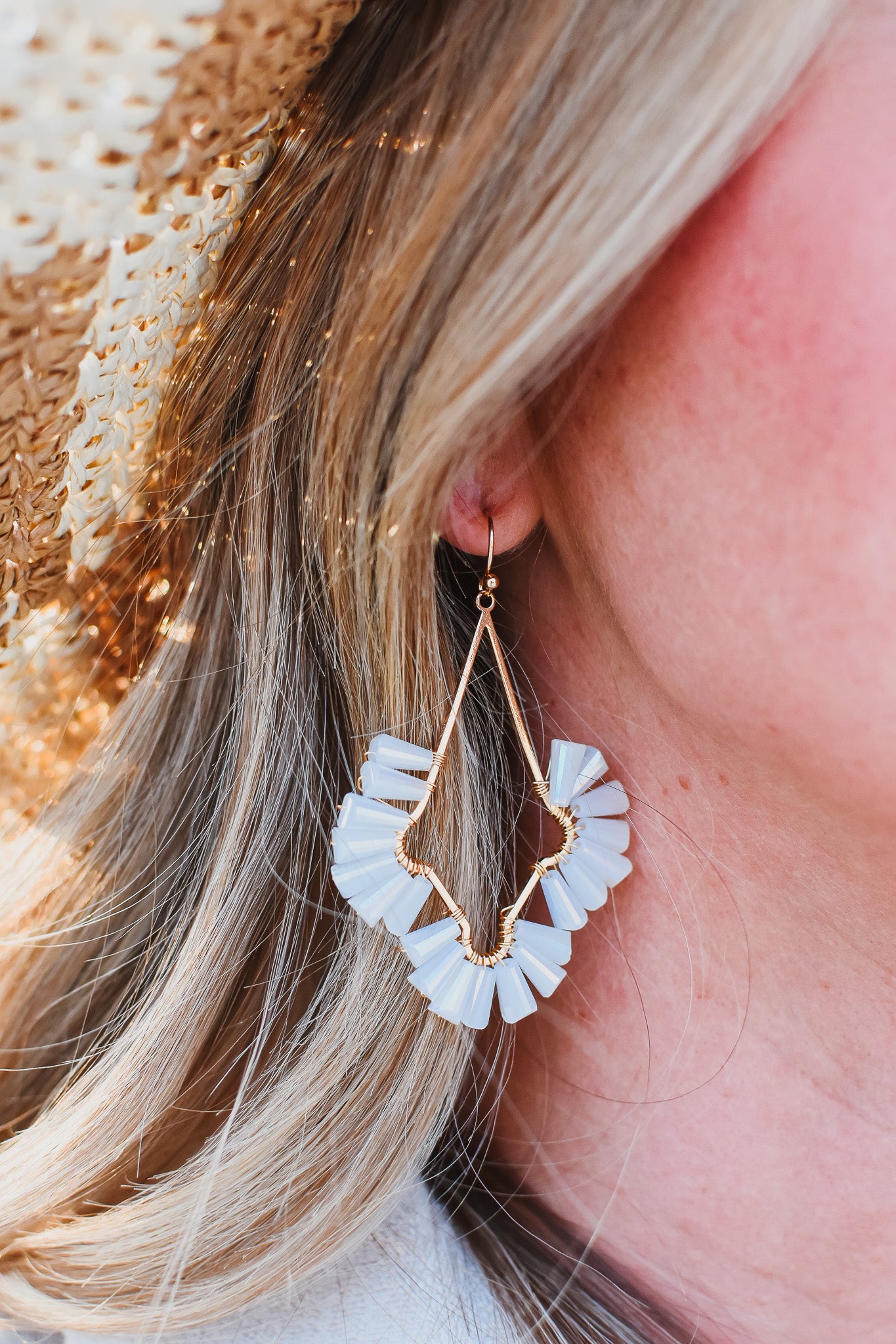 Teardrop Glass Bead Earrings