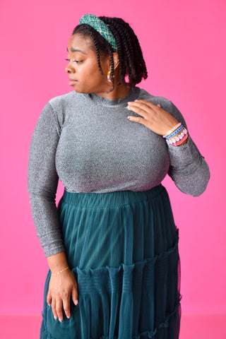 Hollyn Metallic Mesh Top