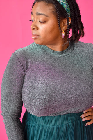 Hollyn Metallic Mesh Top