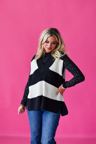 Jill Stripe Sweater Vest