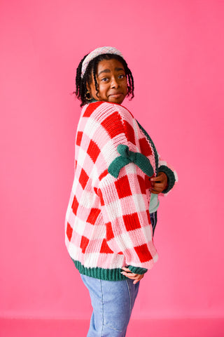Christmas Check Cardigan
