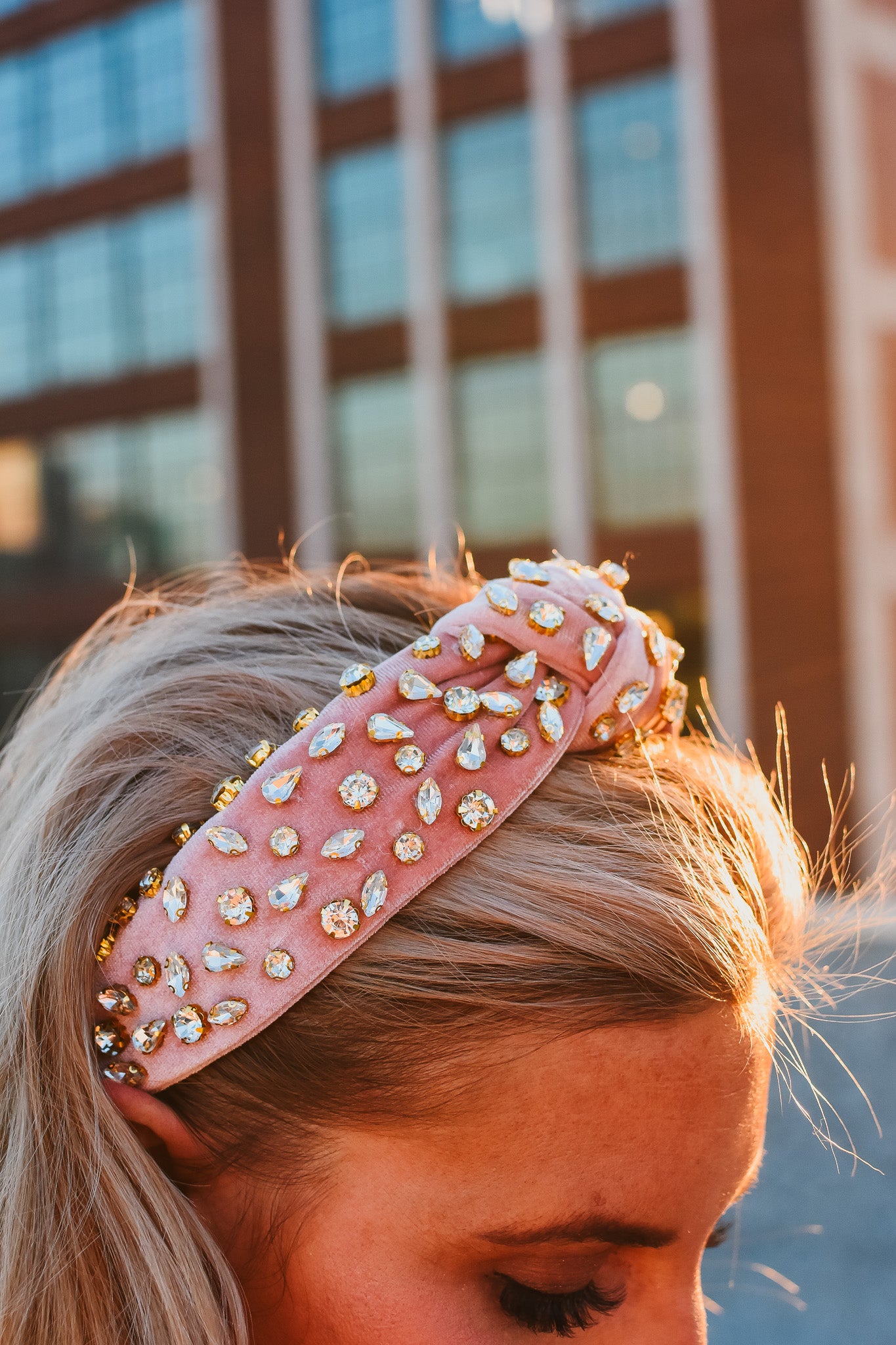 Dusty Rose Rhinestone Headband - RESTOCK