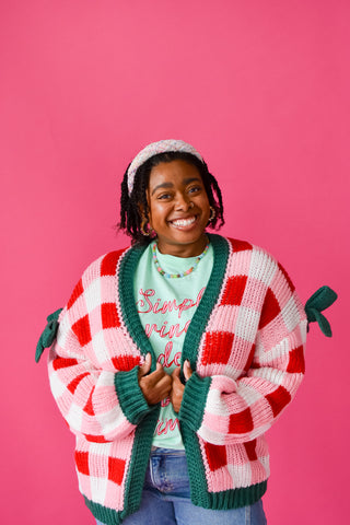 Christmas Check Cardigan