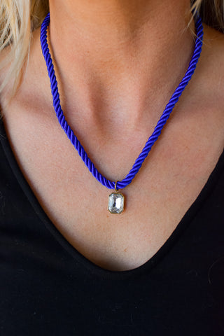 Tailyn Rope Necklace - Cobalt Blue