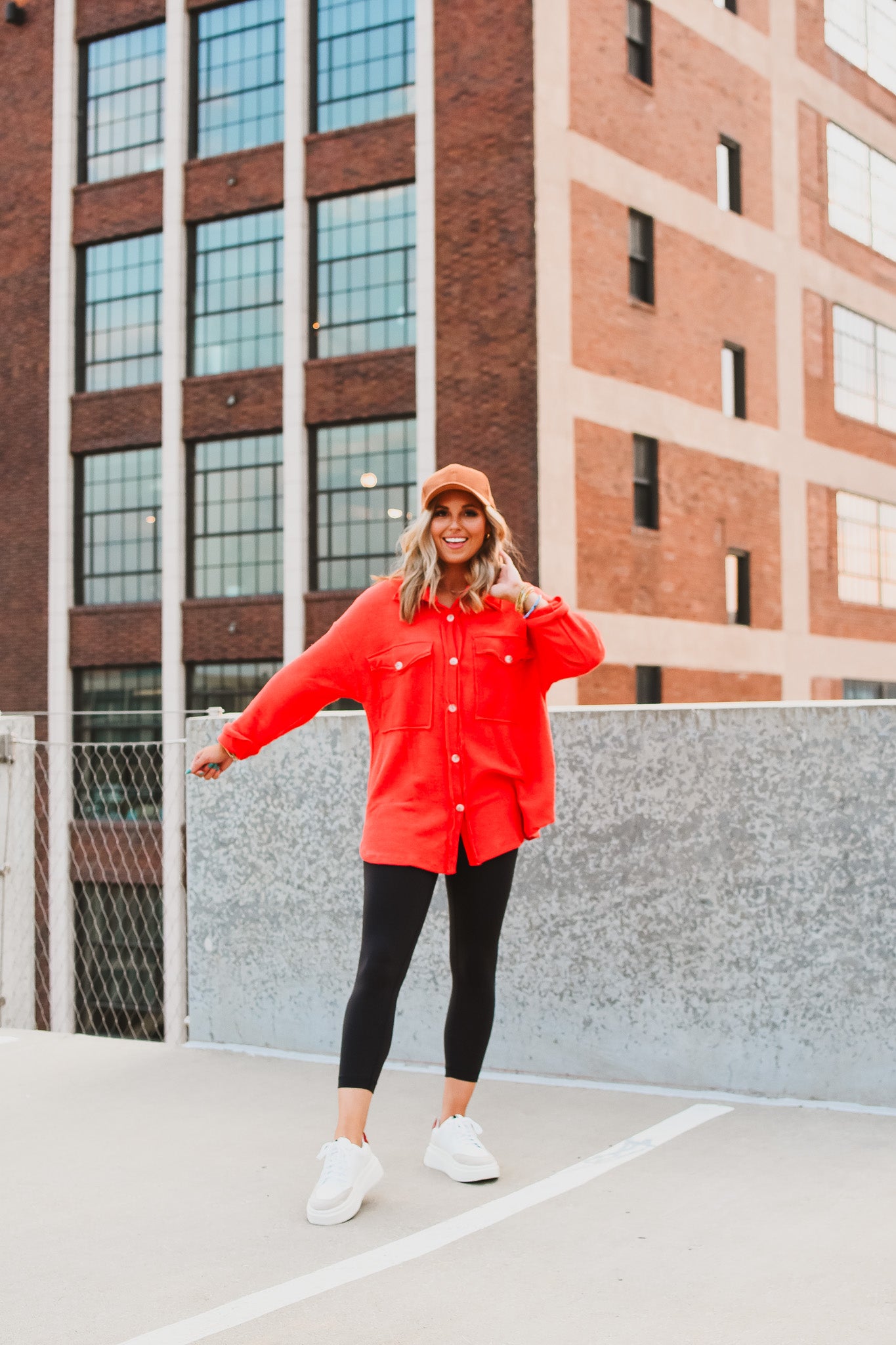 Ariel Shacket in Tomato Red