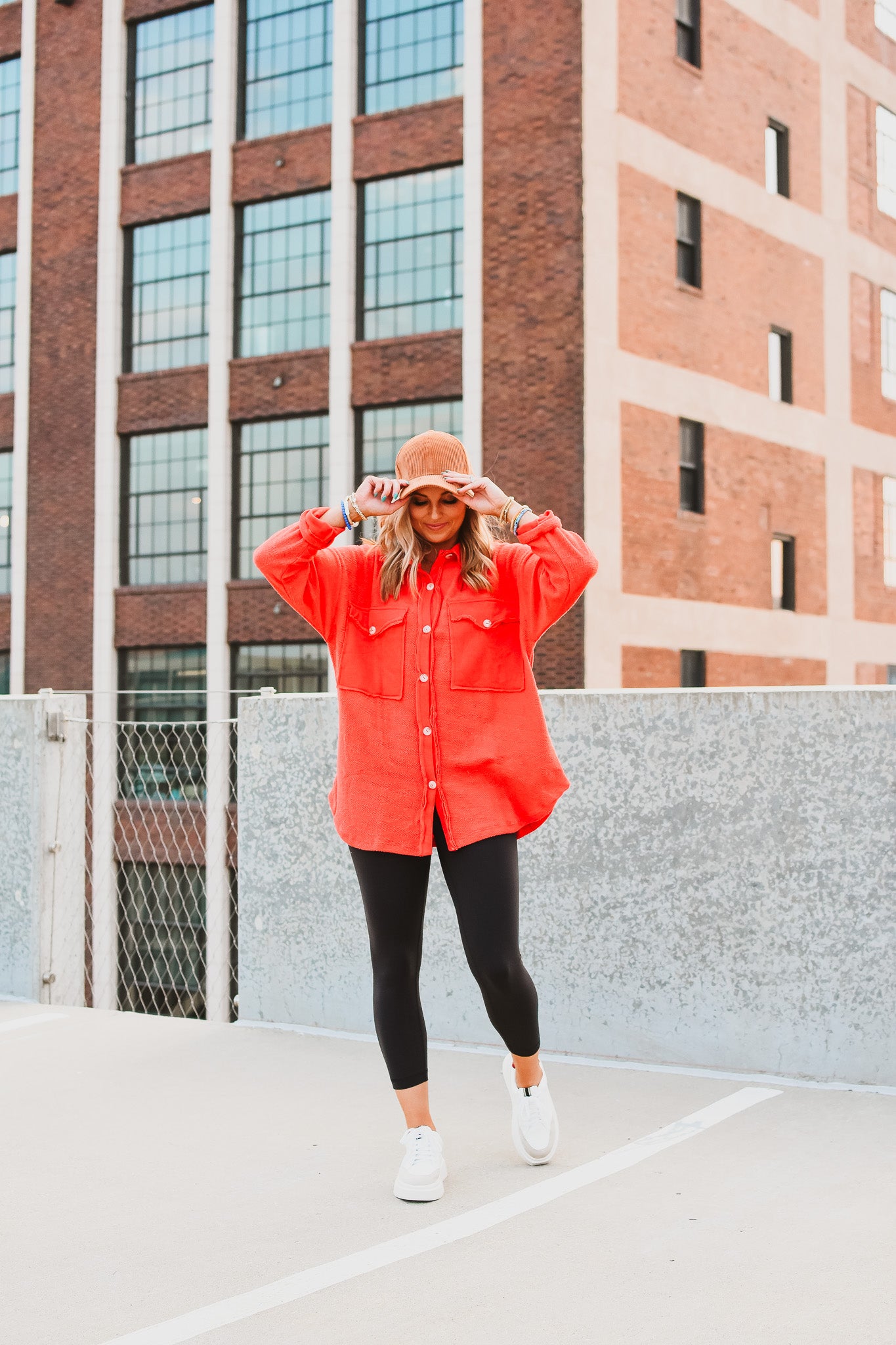 Ariel Shacket in Tomato Red