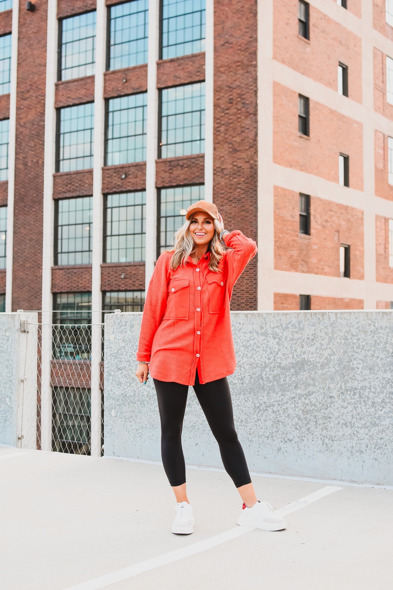Ariel Shacket in Tomato Red