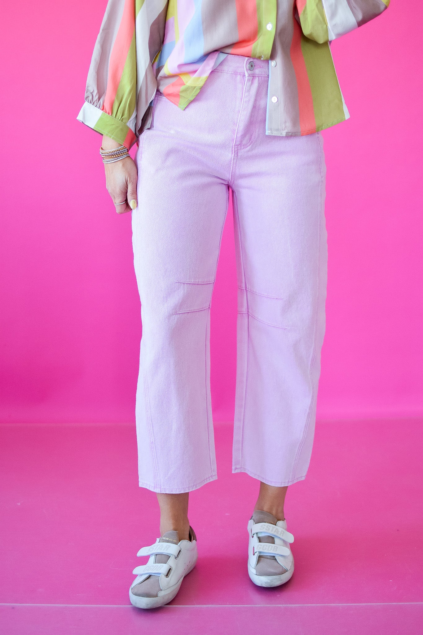 Chandler Barrel Jeans in Pink
