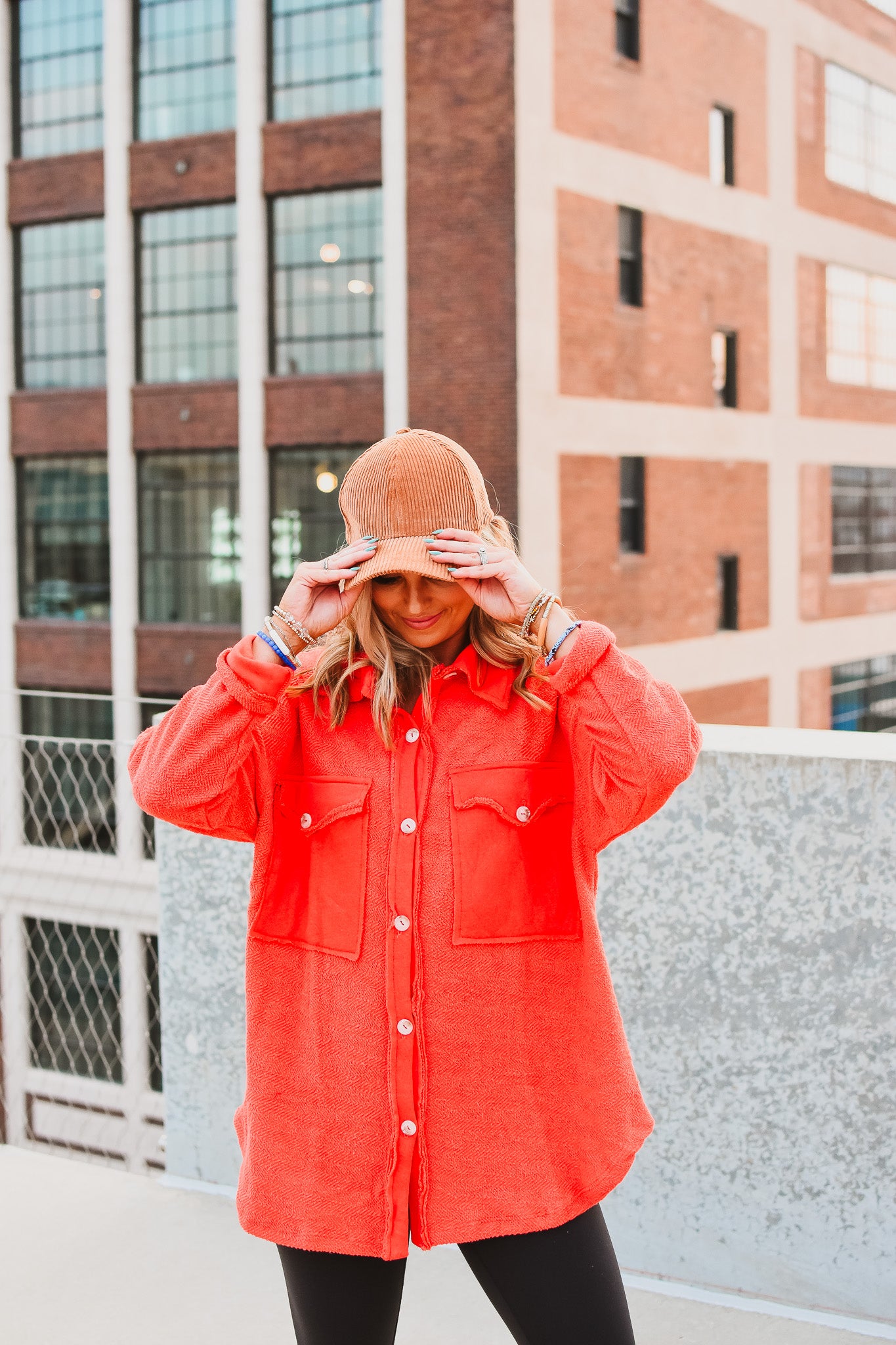 Ariel Shacket in Tomato Red