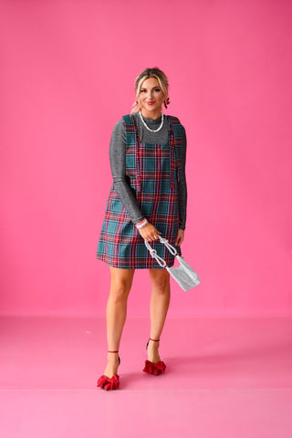 Tatum Plaid Bow Sleeve Mini Dress