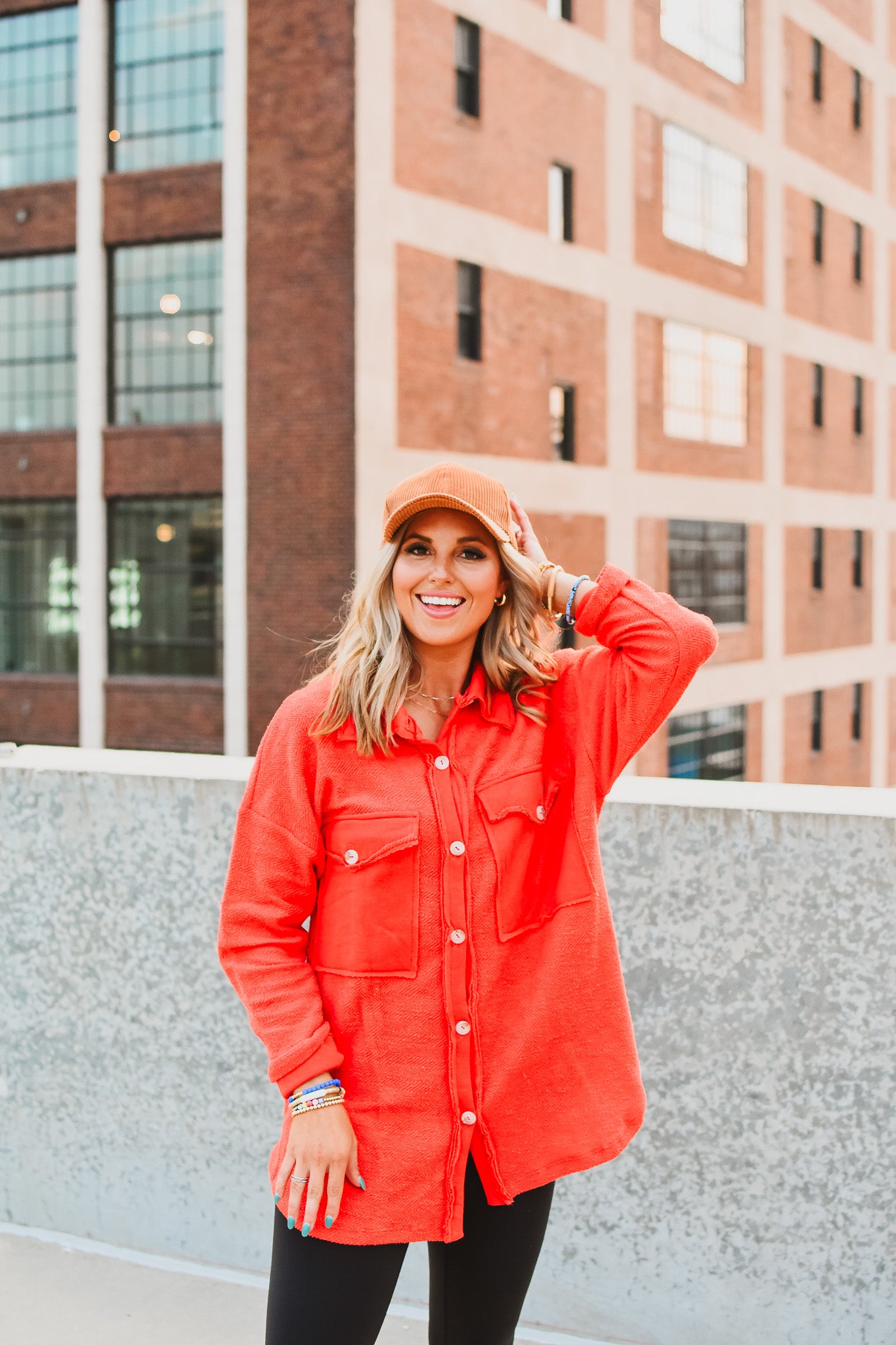 Ariel Shacket in Tomato Red