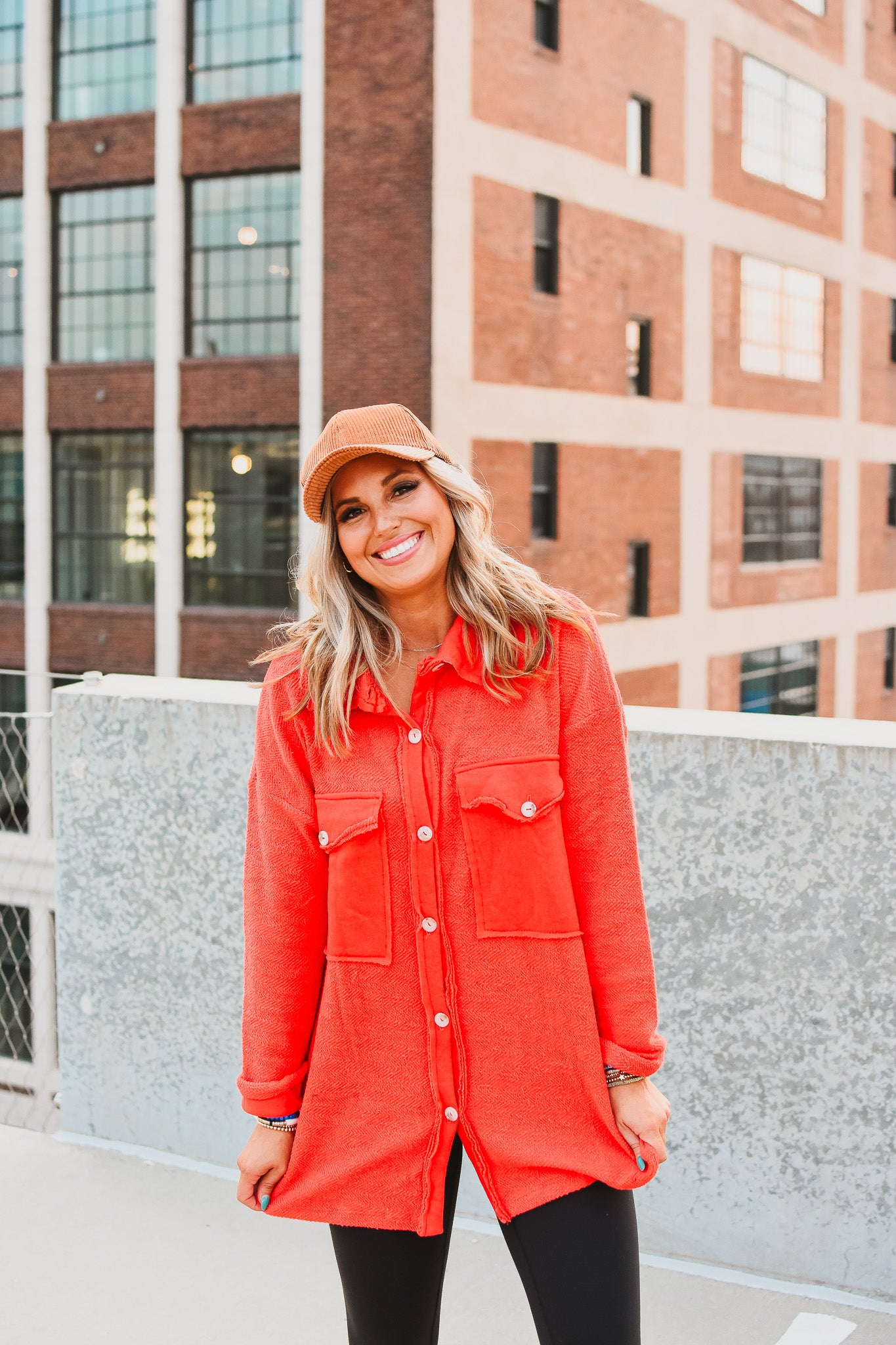 Ariel Shacket in Tomato Red