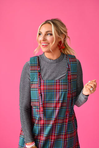 Tatum Plaid Bow Sleeve Mini Dress