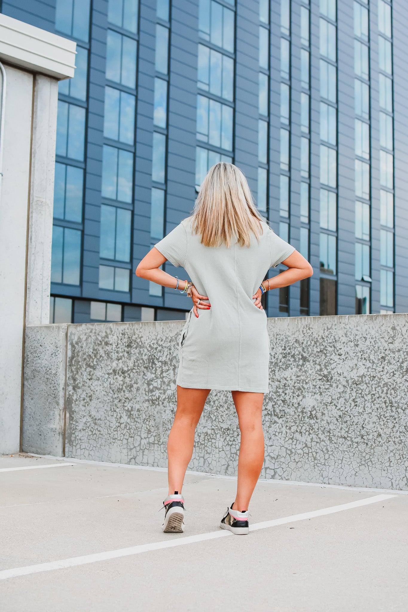 Sage Tee Shirt Dress in Mint Green