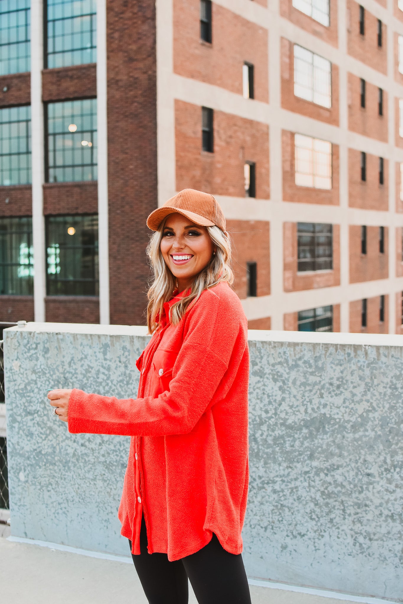 Ariel Shacket in Tomato Red