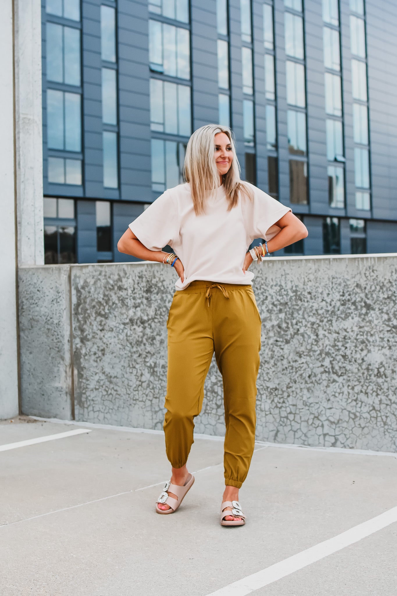 Kelley Joggers in Green Mustard